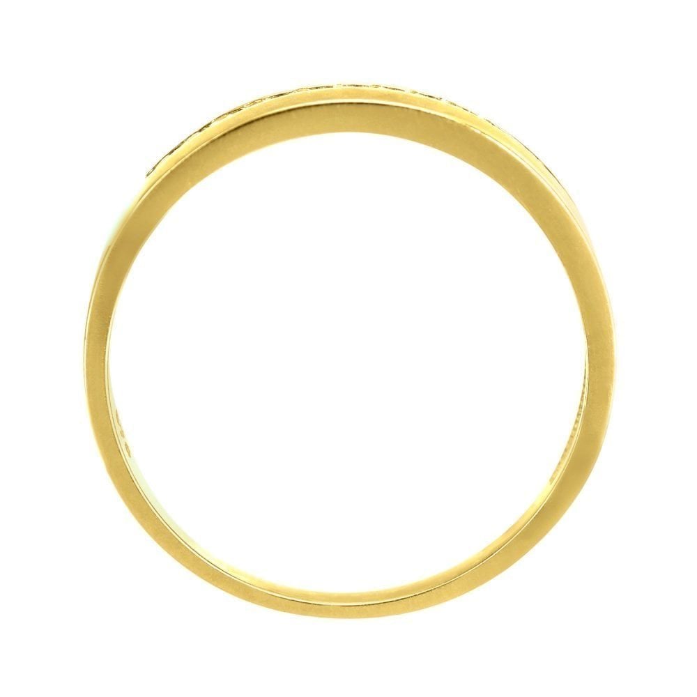 9ct Yellow Gold with Cubic Zirconia Stones Channel Set Wedding Band