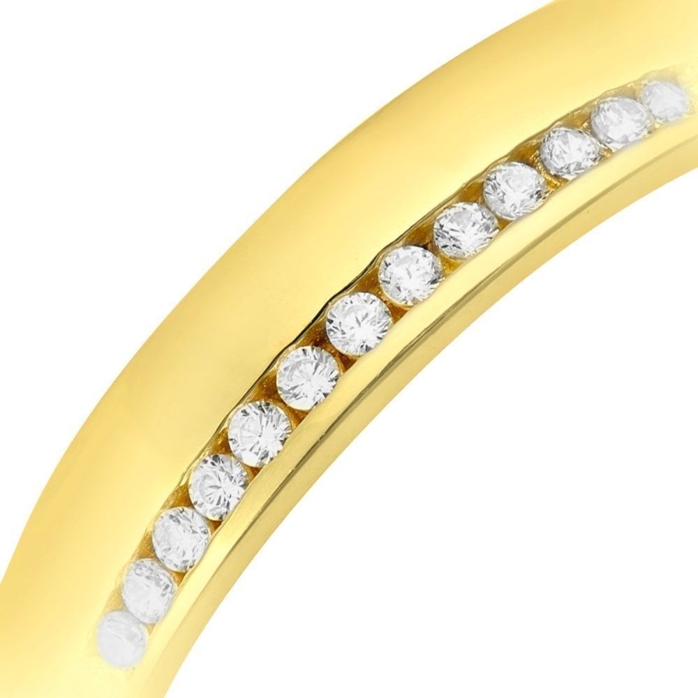 9ct Yellow Gold with Cubic Zirconia Stones Channel Set Wedding Band