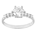 9ct White Gold with Cubic Zirconia Stones Engagement Ring