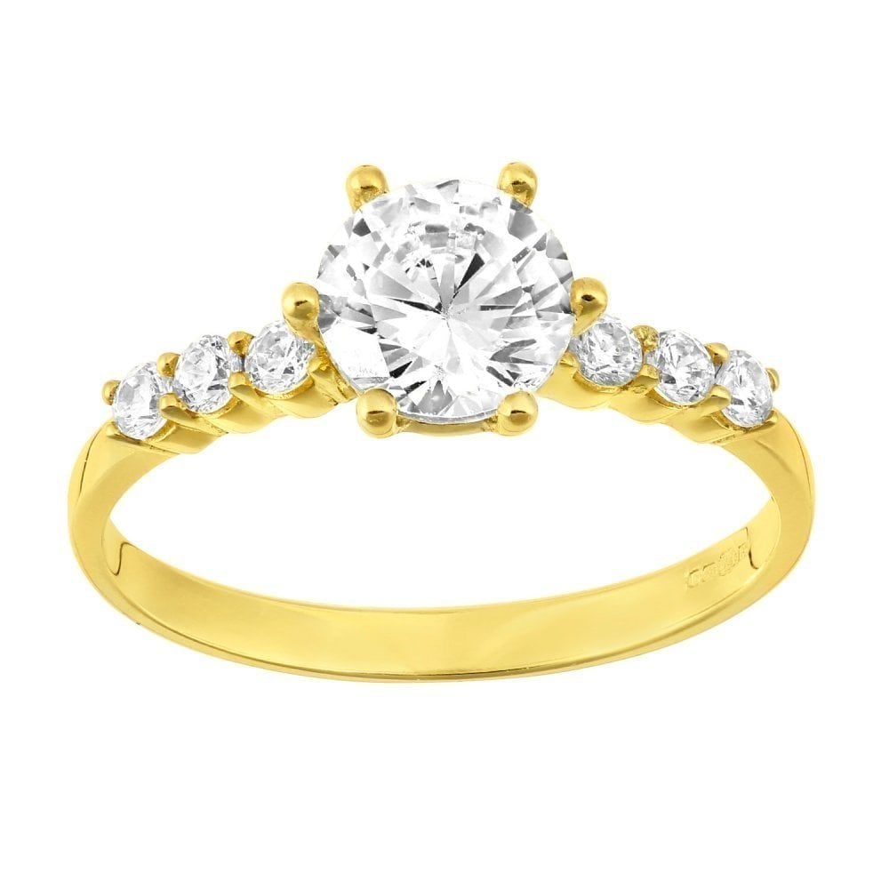 Cubic Zirconia Engagement Ring 9ct Yellow Gold | Prime Jewellery