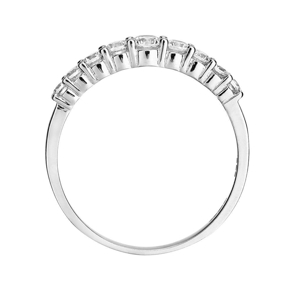 9ct White Gold with Cubic Zirconia Stones Eternity Ring