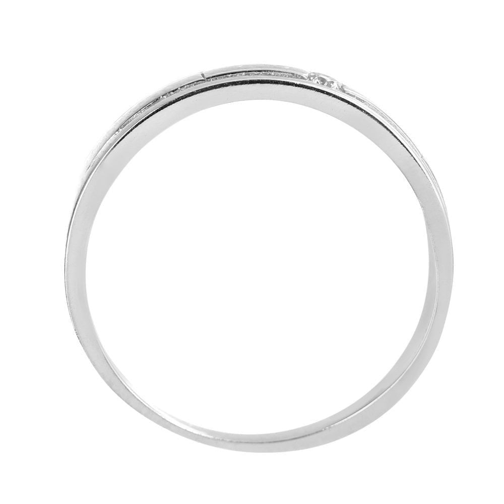 9ct White Gold with a Cubic Zirconia Stone Wedding Band