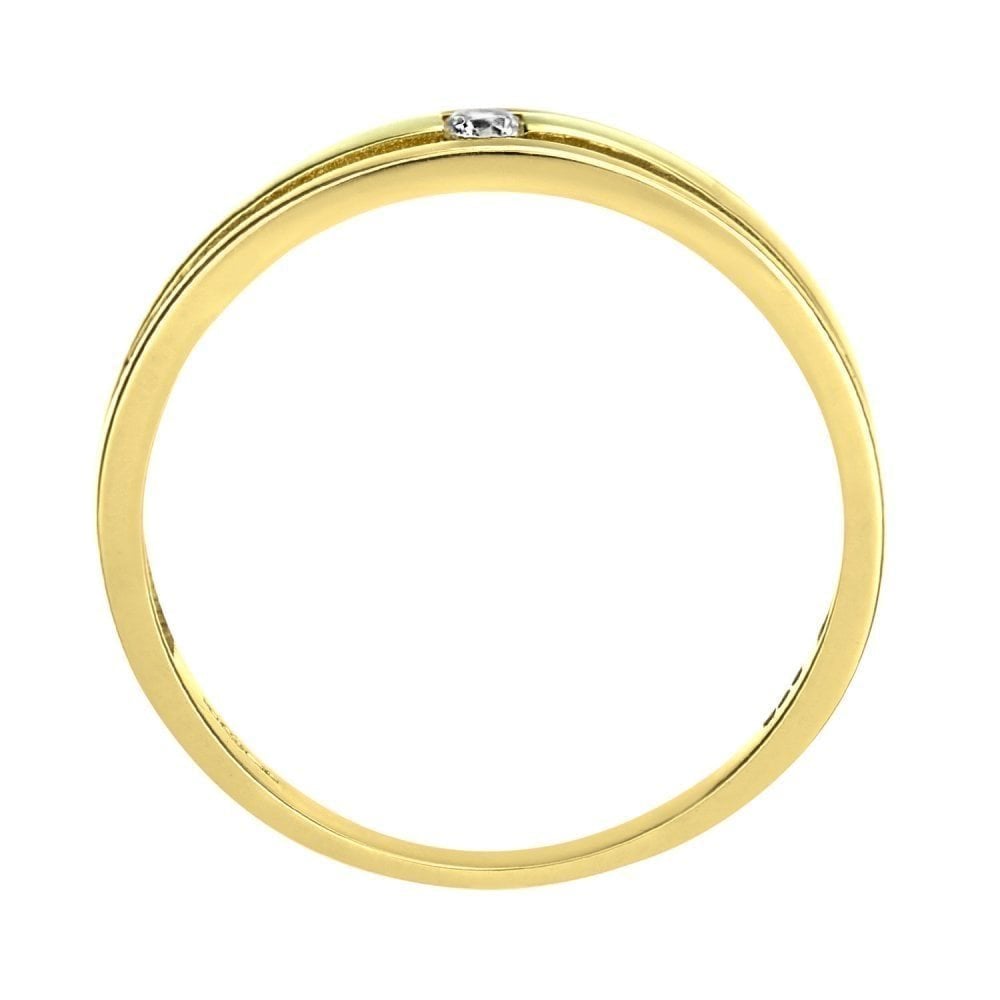 9ct Yellow Gold with a Cubic Zirconia Stone Wedding Band
