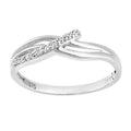 9ct White Gold with Cubic Zirconia Stones in Crossover Setting Eternity Ring