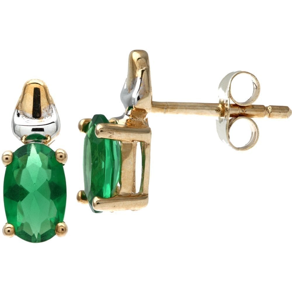 Emerald Stud Earrings - detail view | Prime Jewellery