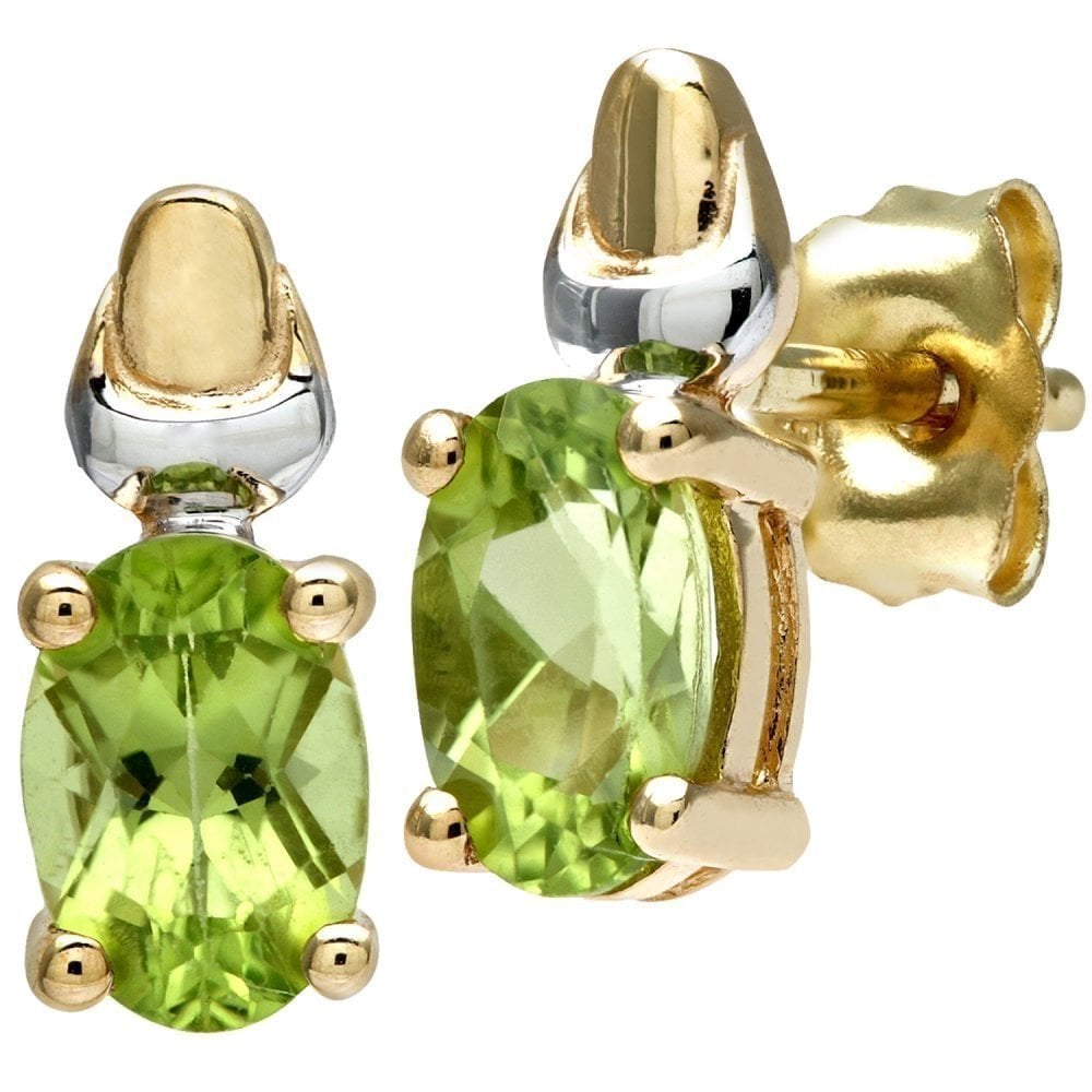 Peridot Stud Earrings - detail view | Prime Jewellery