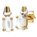 Solitaire Pearl Stud Earrings 9ct Yellow and White Gold | Prime Jewellery