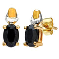 Blue Sapphire Solitaire Stud Earrings 9ct Yellow Gold | Prime Jewellery