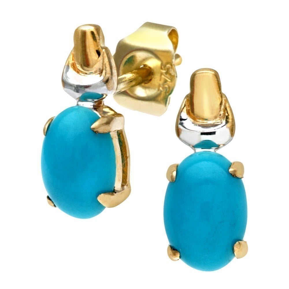 Turquoise Solitaire Stud Earrings | Prime Jewellery