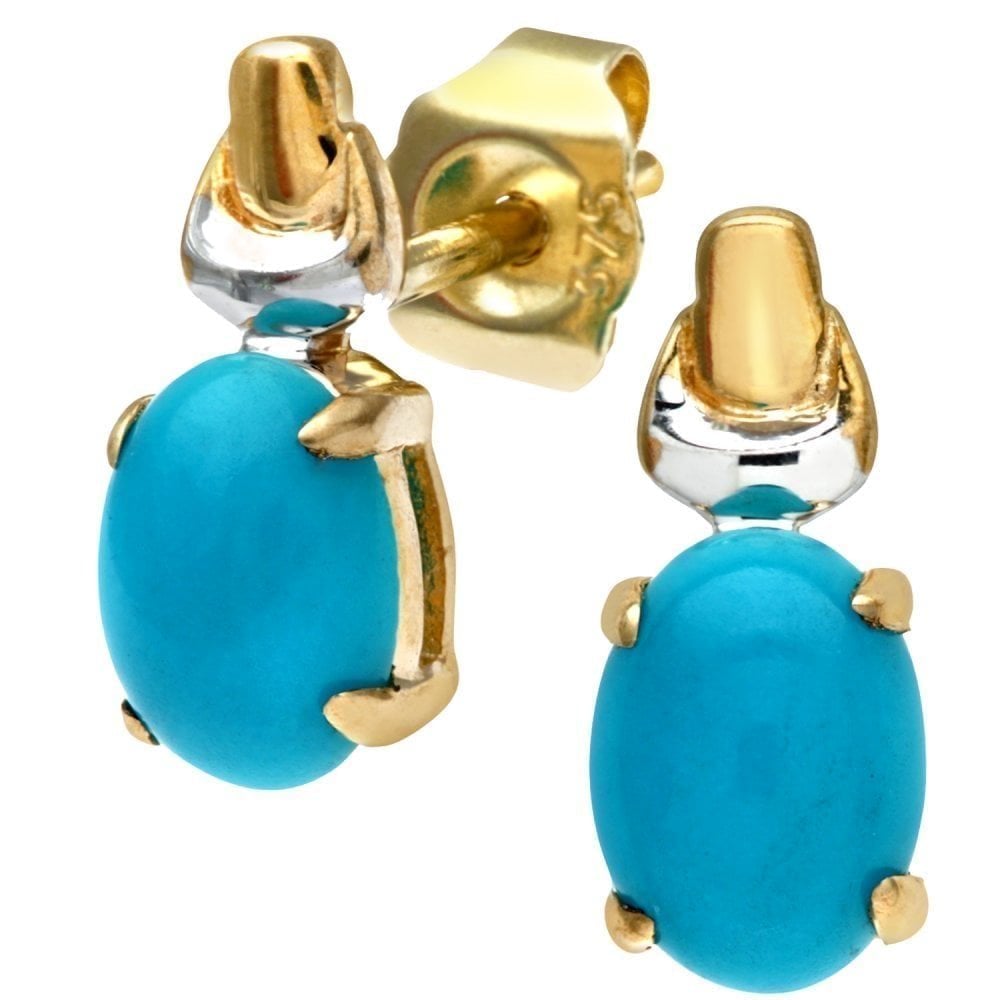 Turquoise Stud Earrings - detail view | Prime Jewellery