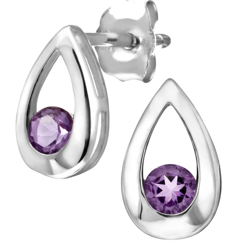 Amethyst Stud Earrings - detail view | Prime Jewellery