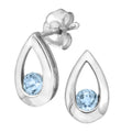 Sky Blue Topaz Stud Earrings 9ct White Gold | Prime Jewellery