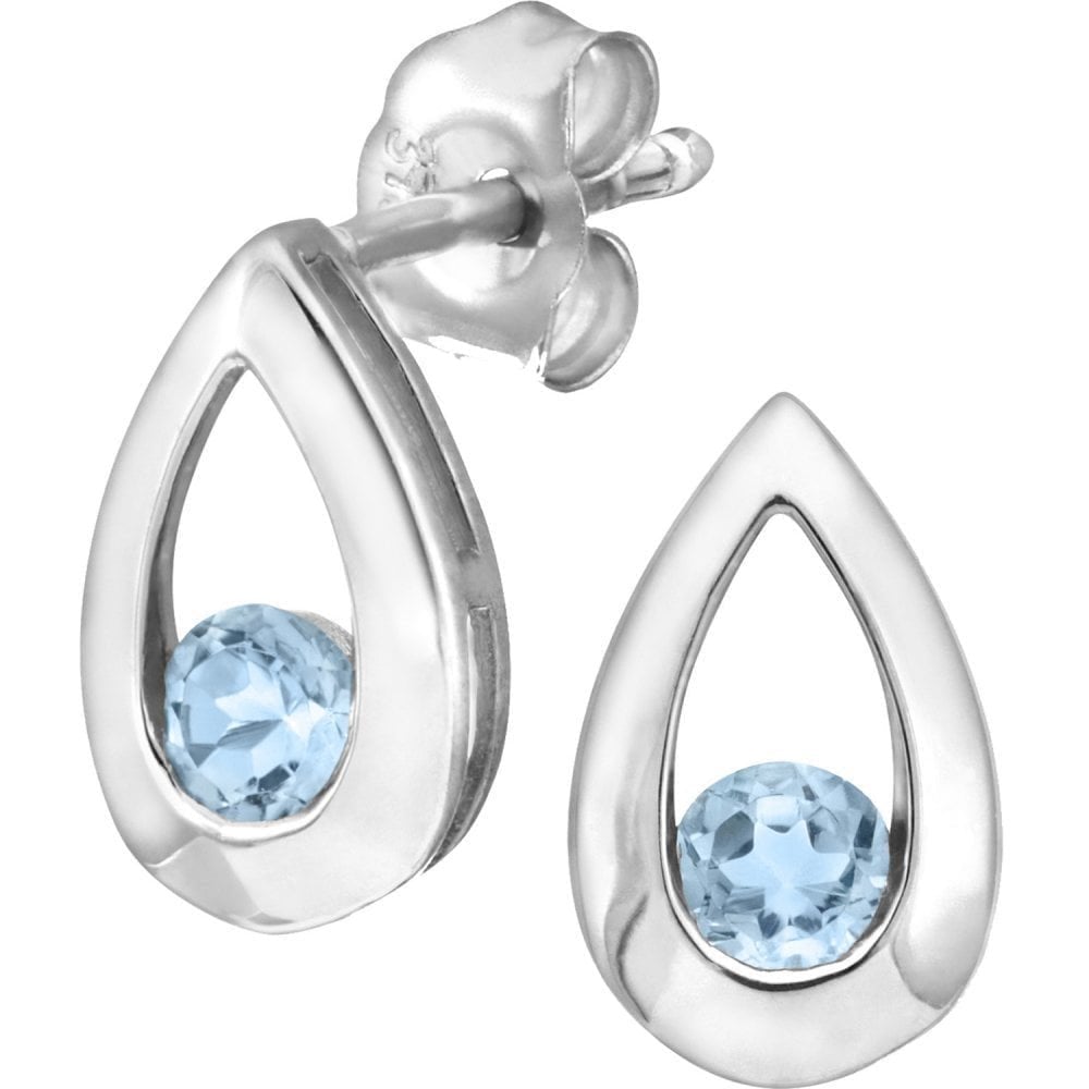 Sky Blue Topaz Stud Earrings - detail view | Prime Jewellery