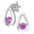 Pink Sapphire Teardrop Stud Earrings 9ct White Gold | Prime Jewellery