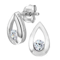 Cubic Zirconia Stud Earrings 9ct White Gold | Prime Jewellery