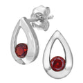 Garnet Stud Earrings 9ct White Gold | Prime Jewellery