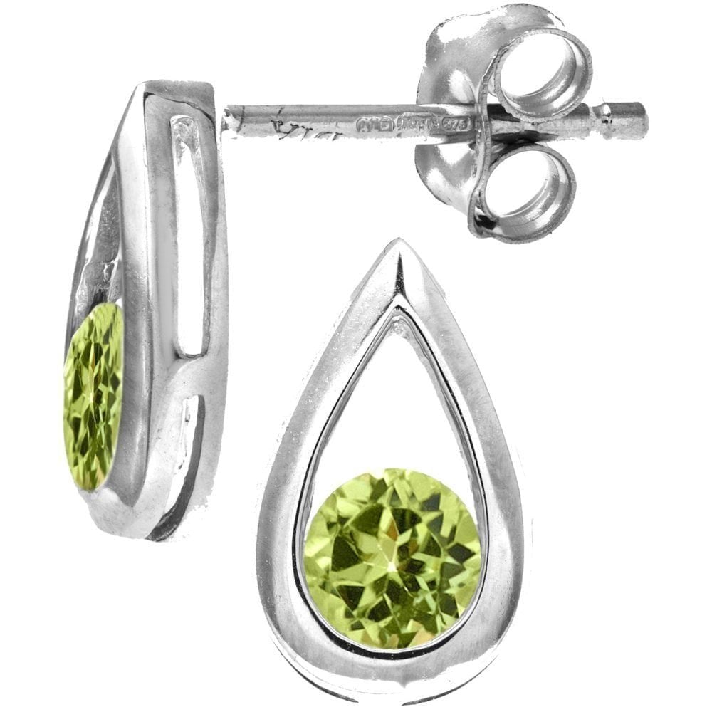 Peridot Teardrop Stud - detail view | Prime Jewellery