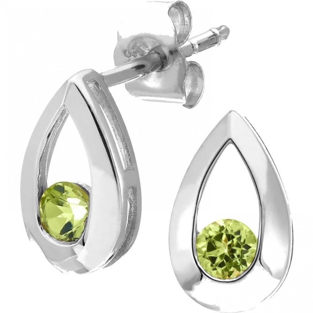Peridot Teardrop Stud - detail view | Prime Jewellery