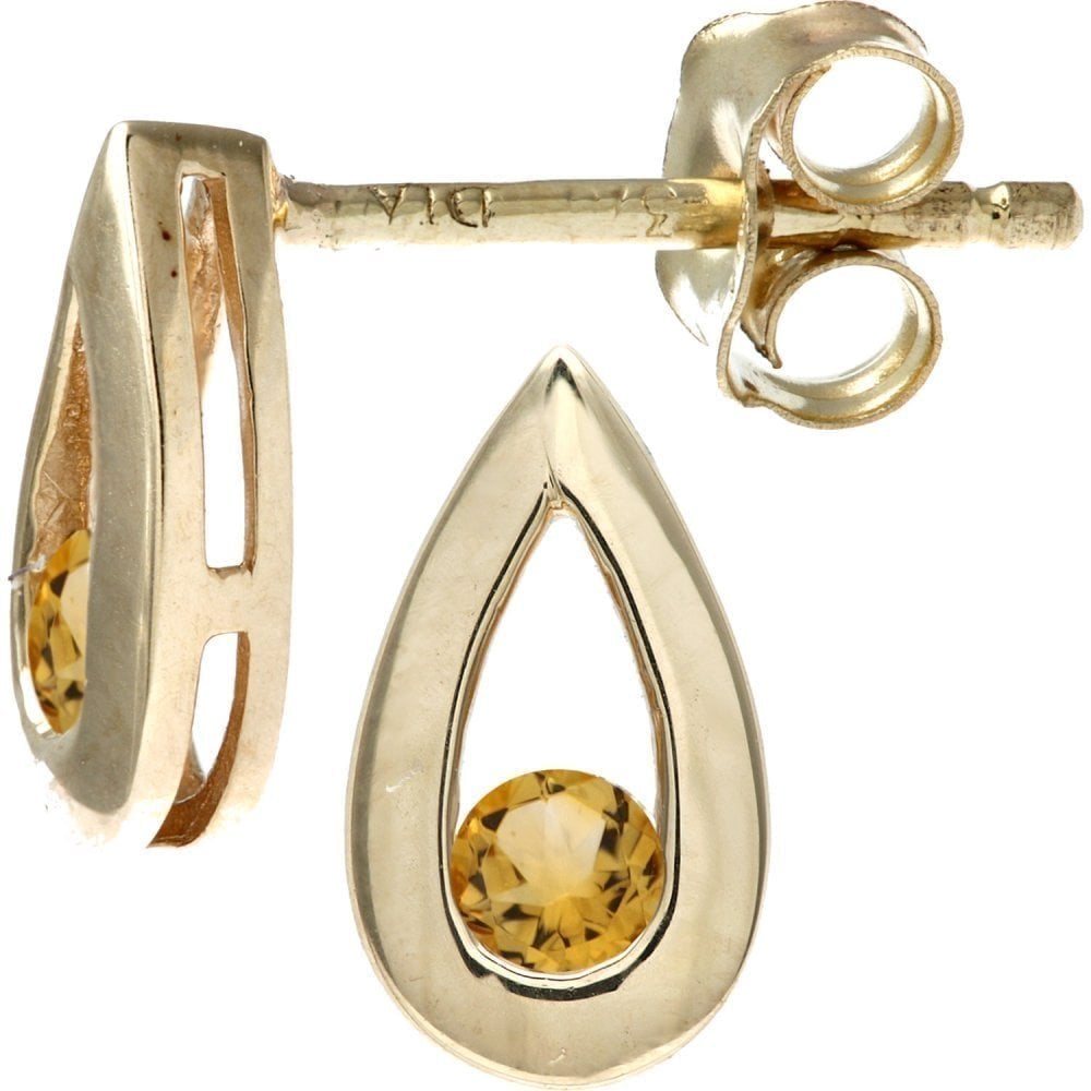 9k Yellow Gold Citrine Drop in 9ct White Gold.