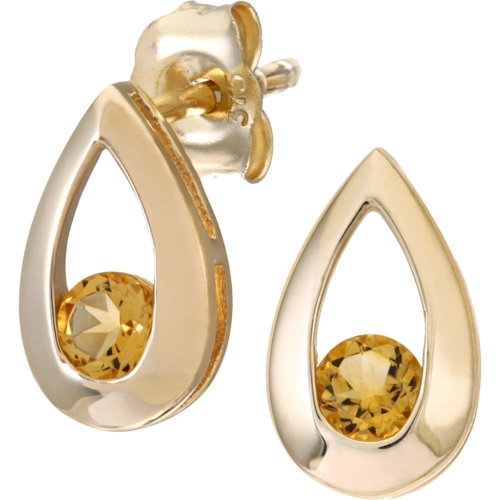 Citrine Drop Earrings - detail view | Prime Jewellery
