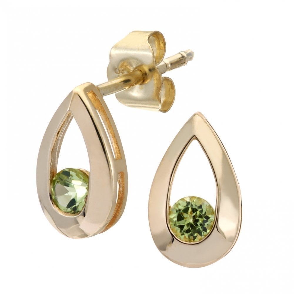 Peridot Stud Earrings 9ct Yellow Gold | Prime Jewellery