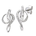 9ct White Gold Natural Diamond Knot Stud Earrings