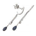 Blue Sapphire Drop Earrings 9ct White Gold | Prime Jewellery