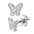 9ct White Gold 0.15 Carat Natural Diamond Butterfly Stud Earrings