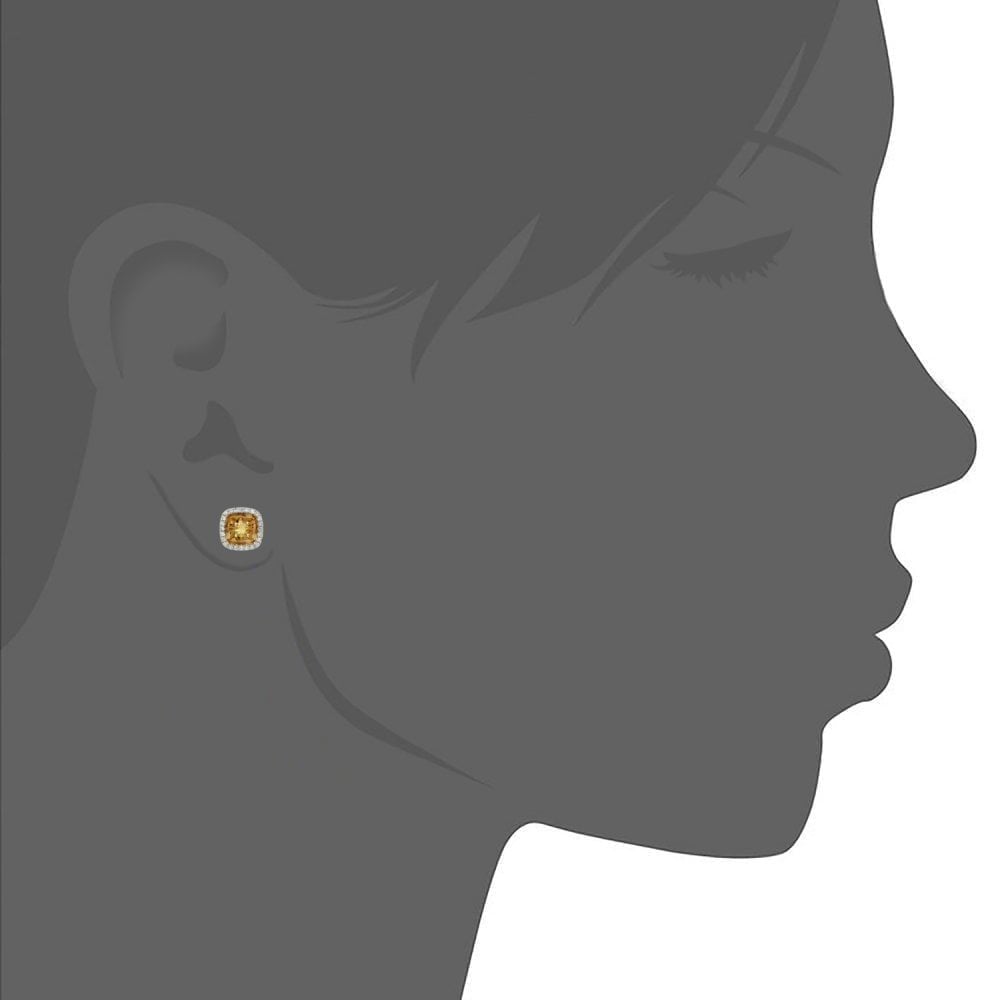 Yellow Sapphire Stud Earrings - detail view | Prime Jewellery
