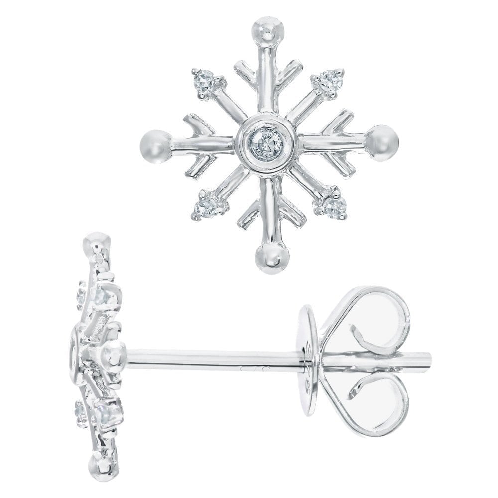 Diamond Snowflake Stud - detail view | Prime Jewellery