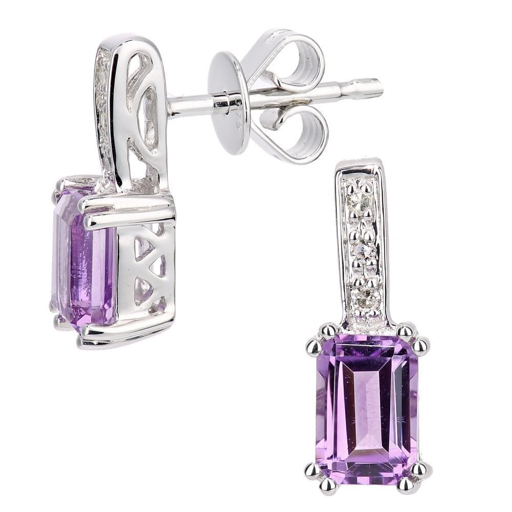 Amethyst Drop Earrings - detail view | Prime Jewellery