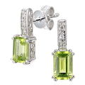 Peridot Drop Earrings 9ct White Gold | Prime Jewellery