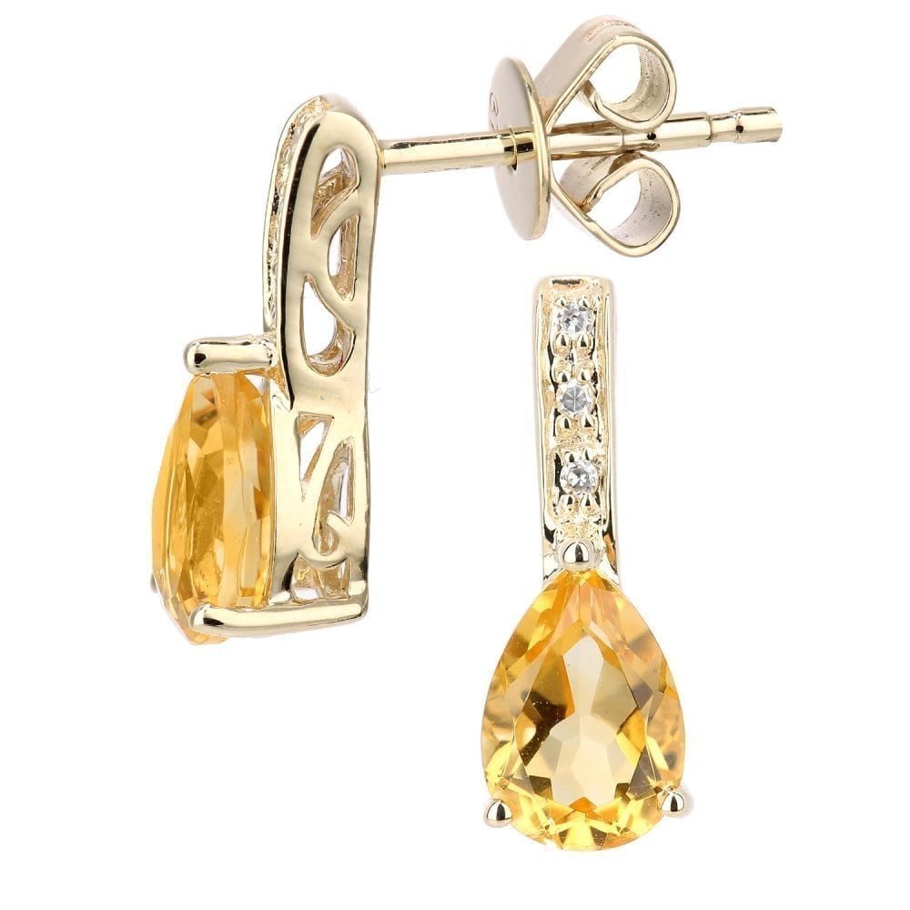 Citrine Stud Earrings - detail view | Prime Jewellery