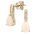 Pink Opal Drop Earrings 9ct Yellow Gold | Prime Jewellery