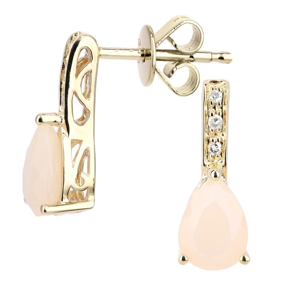 Pink Opal Drop Earrings - detail view | Prime Jewellery