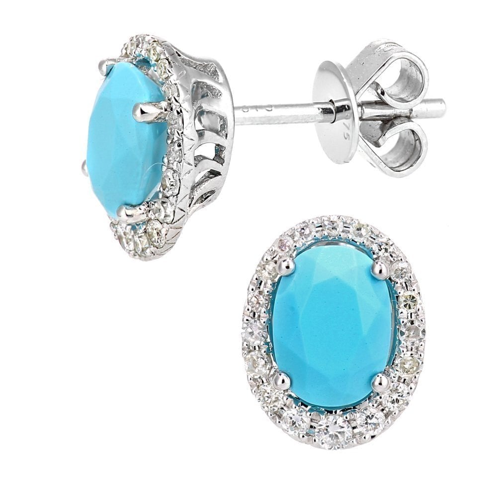 Turquoise Stud Earrings - detail view | Prime Jewellery