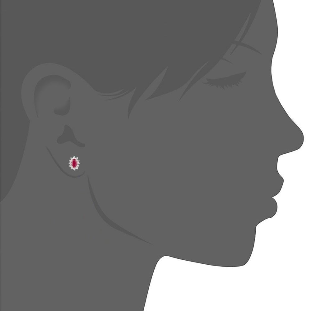 Ruby Stud Earrings - detail view | Prime Jewellery