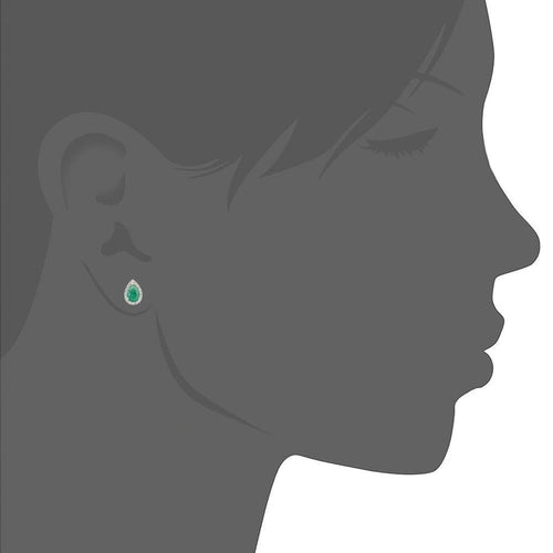 Emerald Stud Earrings - detail view | Prime Jewellery