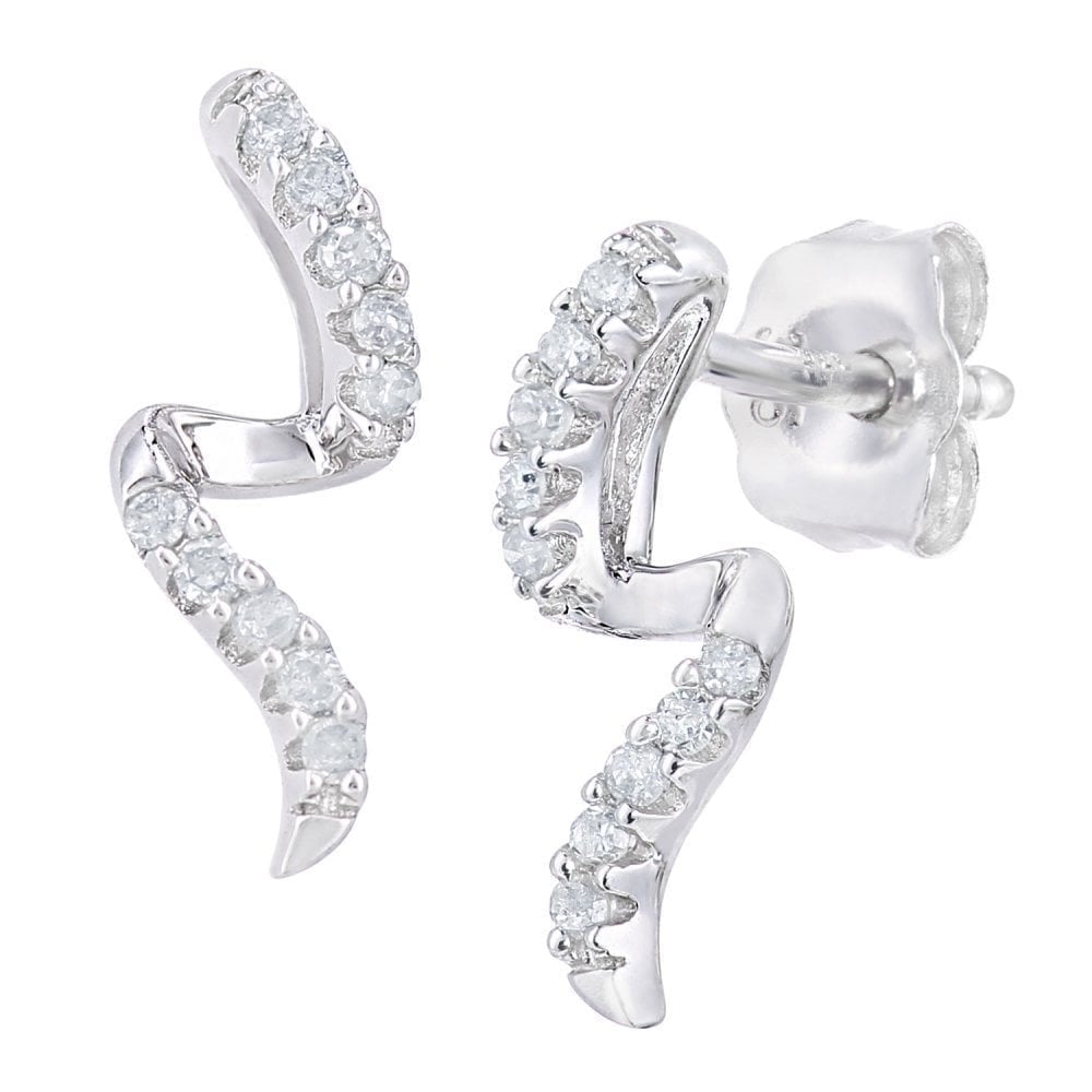 Diamond Drop Earrings 9ct White Gold | Prime Jewellery