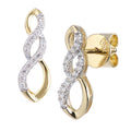 18ct Yellow Gold 0.10 Carat Natural Diamond Infinity Drop Earrings