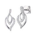 18ct White Gold 0.12 Carat Natural Diamond Leaf Stud Earrings