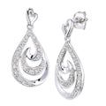 9ct White Gold 0.15 Carat Natural Diamond Drop Earrings