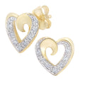 Diamond Heart Stud Earrings 9ct Gold | Prime Jewellery