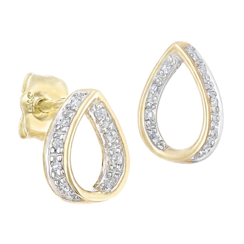 Diamond Stud Earrings 9ct Gold | Prime Jewellery