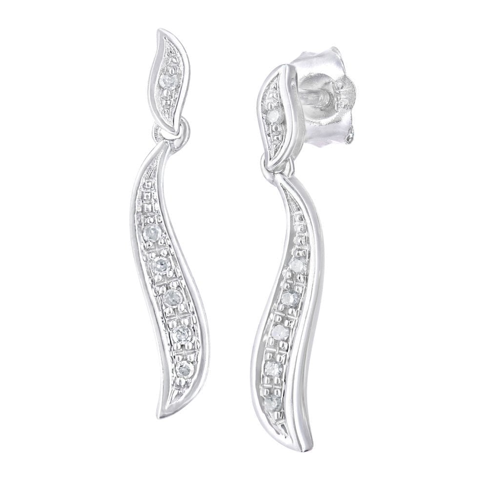 Diamond Drop Earrings 9ct White Gold | Prime Jewellery