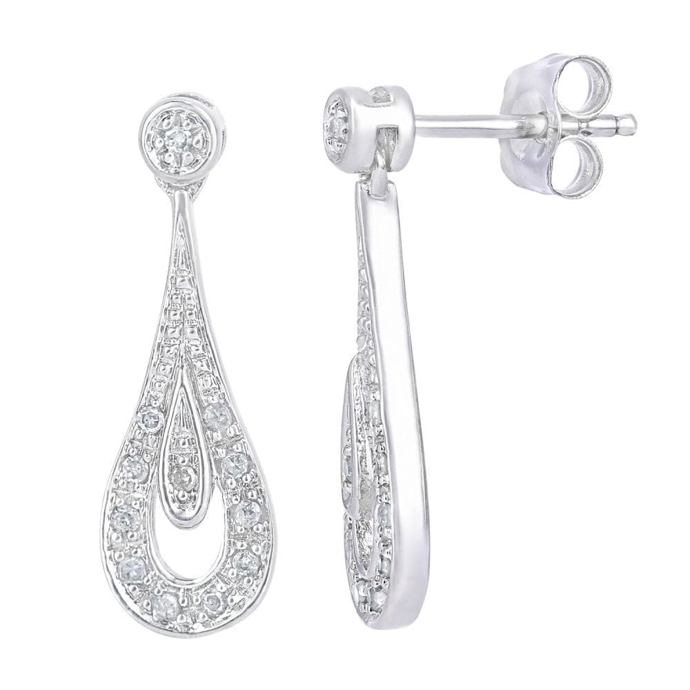 Diamond Drop Earrings - detail view | Prime Jewellery