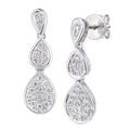 18ct White Gold 0.25 Carat Natural Diamond Teardrop Drop Earrings