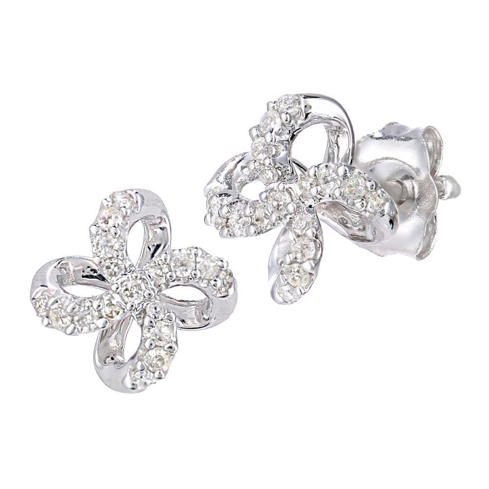 Diamond Stud Earrings 9ct White Gold | Prime Jewellery