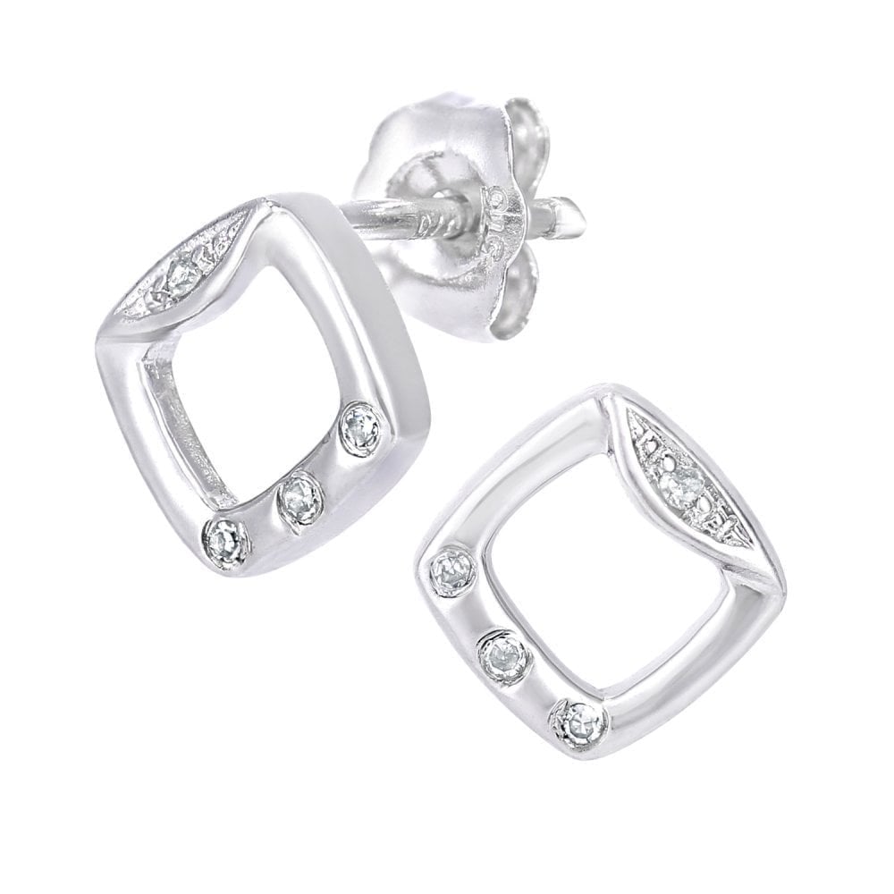 Diamond Stud Earrings 9ct White Gold | Prime Jewellery