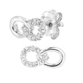 9ct White Gold Natural Diamond Infinity Stud Earrings